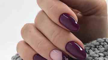 Маникюр в фиолетовом цвете на короткие ногти